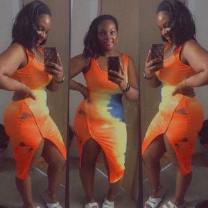 OrangeTie Dye Dress